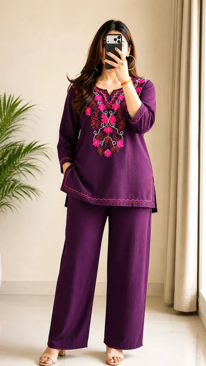 Gulnaar Embroidered Pakistani Co-Ord Set