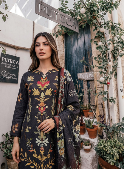Charcoal & Mustard Vintage Floral Set