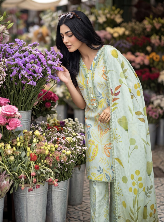 Mint Green & Amber Leaf Set