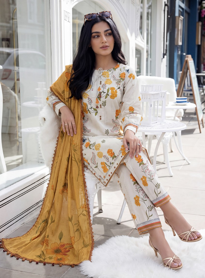 Off-White & Mustard Marigold Set