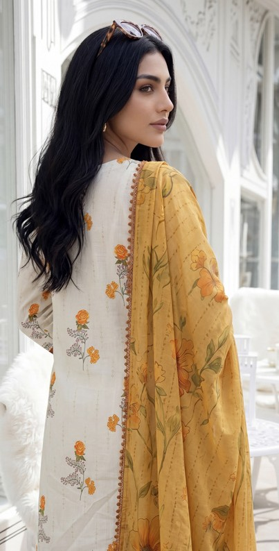 Off-White & Mustard Marigold Set