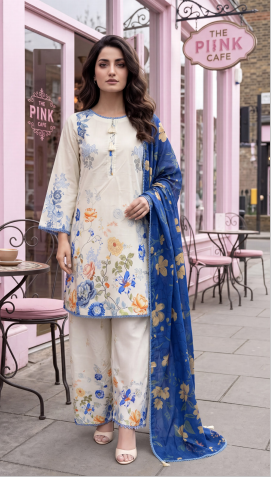Off-White & Royal Blue Contrast Set