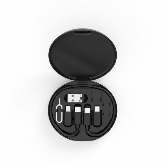Multi-Functional 6-in-1 Fast Charging Cable & Gadget Storage Kit | Portable Travel Case